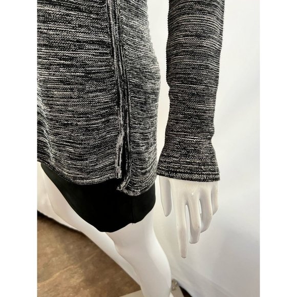 Ellen Tracy Womens Pullover Sweater Black Gray Melange Long Sleeve V Neck S - Picture 6 of 12